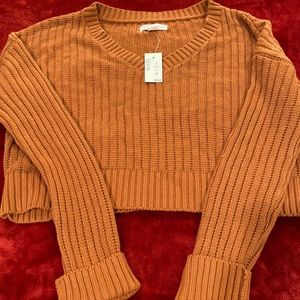 Burnt Orange Crop Top Sweater